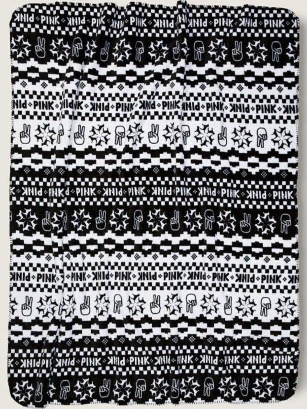 Victoria's Secret Black and White Patterned Crewneck Sweater